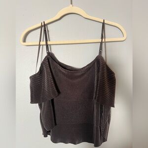 Green Shimmery ribbed tank top